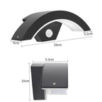 Modern Curved Outdoor LED Wall Light with PIR Motion Sensor – IP65 Waterproof, Energy-Saving Garden Porch Lamp (Warm White, 12W, Black)