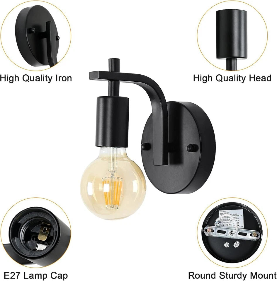 2X Industrial Wall Lights Indoor Wall Lamps Vintage Sconces Lighting Bedroom E27