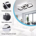 Modern LED Ceiling Light | Dimmable Square Lamp for Living Room, Bedroom, Kitchen | Energy-Efficient 36W Acrylic Aluminium Fixture