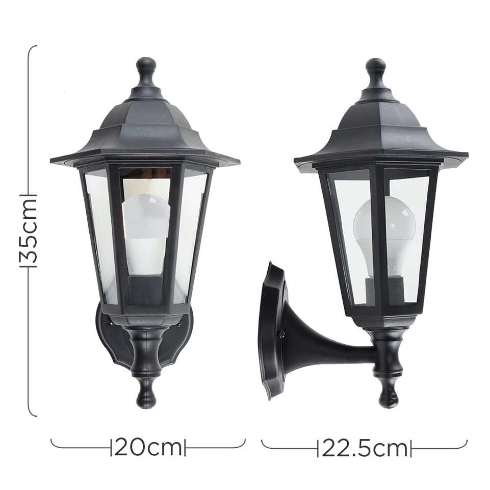 Traditional Outdoor Wall Lantern IP44 – Weatherproof LED Garden Wall Light for Patio, Yard & Porch