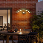 Modern Curved Outdoor LED Wall Light with PIR Motion Sensor – IP65 Waterproof, Energy-Saving Garden Porch Lamp (Warm White, 12W, Black)