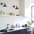 E27 Vintage Industrial Wall Light – Adjustable Metal Wall Sconce Lamp, Retro Black Brushed Finish, Cone Shade