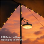 2 Pack 10M Camping Lantern with String Lights USB Rechargeable Xmas Gift Decor