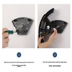 Modern Curved Outdoor LED Wall Light with PIR Motion Sensor – IP65 Waterproof, Energy-Saving Garden Porch Lamp (Warm White, 12W, Black)