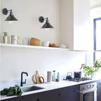 E27 Vintage Industrial Wall Light – Adjustable Metal Wall Sconce Lamp, Retro Black Brushed Finish, Cone Shade