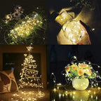 Copper Bottle String Lights Light 15 LED Warm Cool White Fairy Wine Cork Shaped