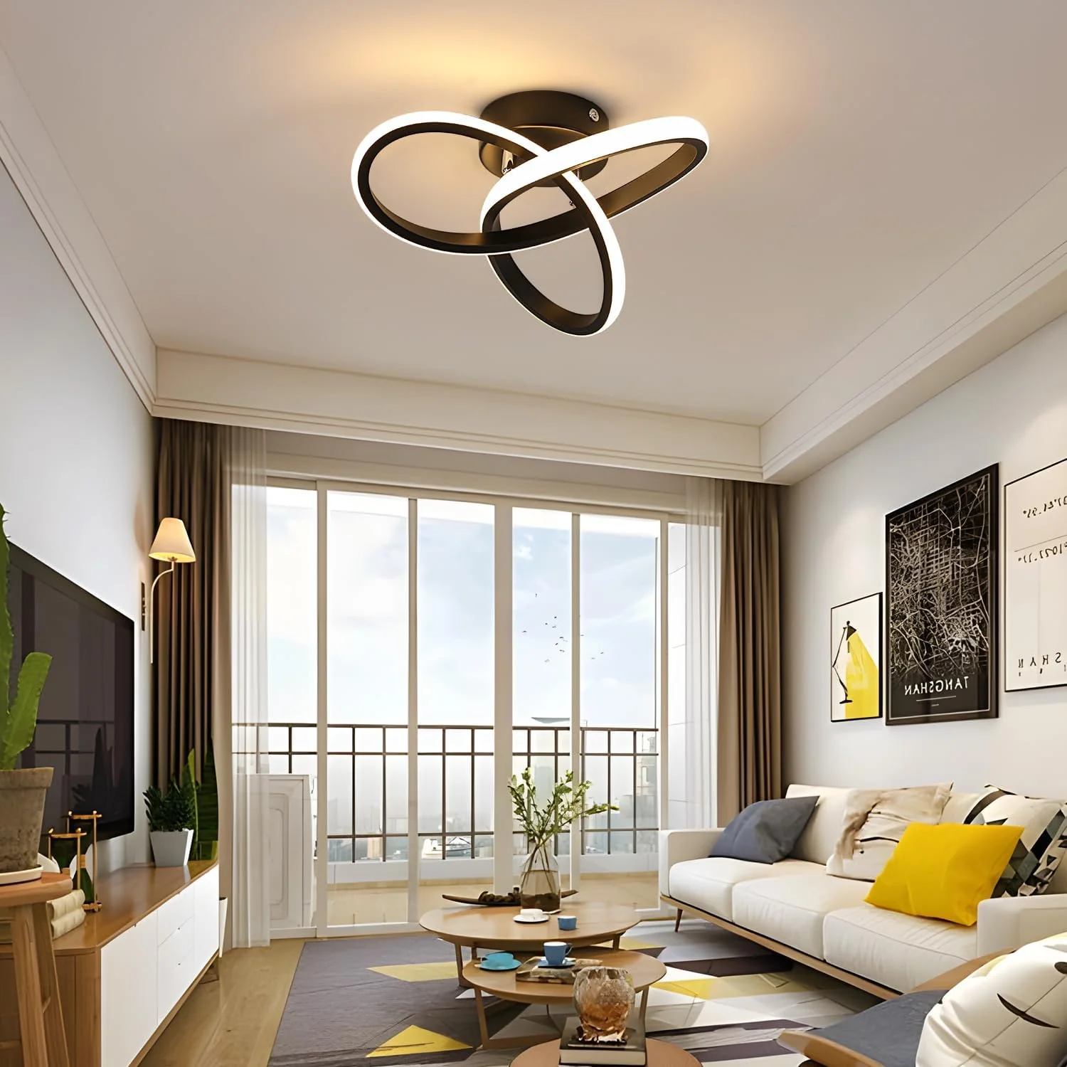 Chic Bedroom Ceiling Lights LED Ceiling Light dimmable Modern Living Room