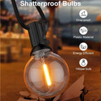39FT Mains Powered String Light Festoon Outdoor 25+3LED Garden G40 Bulbs Lights