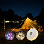 2 Pack 10M Camping Lantern with String Lights USB Rechargeable Xmas Gift Decor