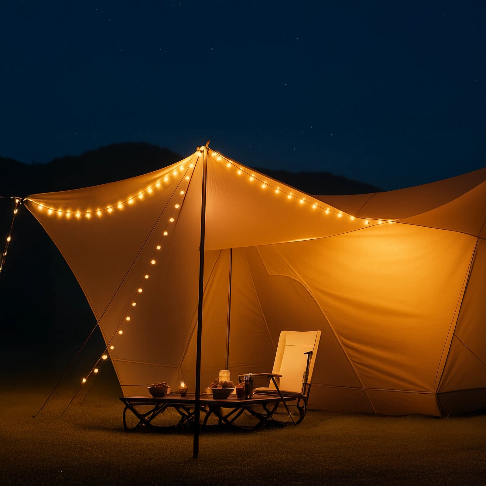 2 Pack 10M Camping Lantern with String Lights USB Rechargeable Xmas Gift Decor